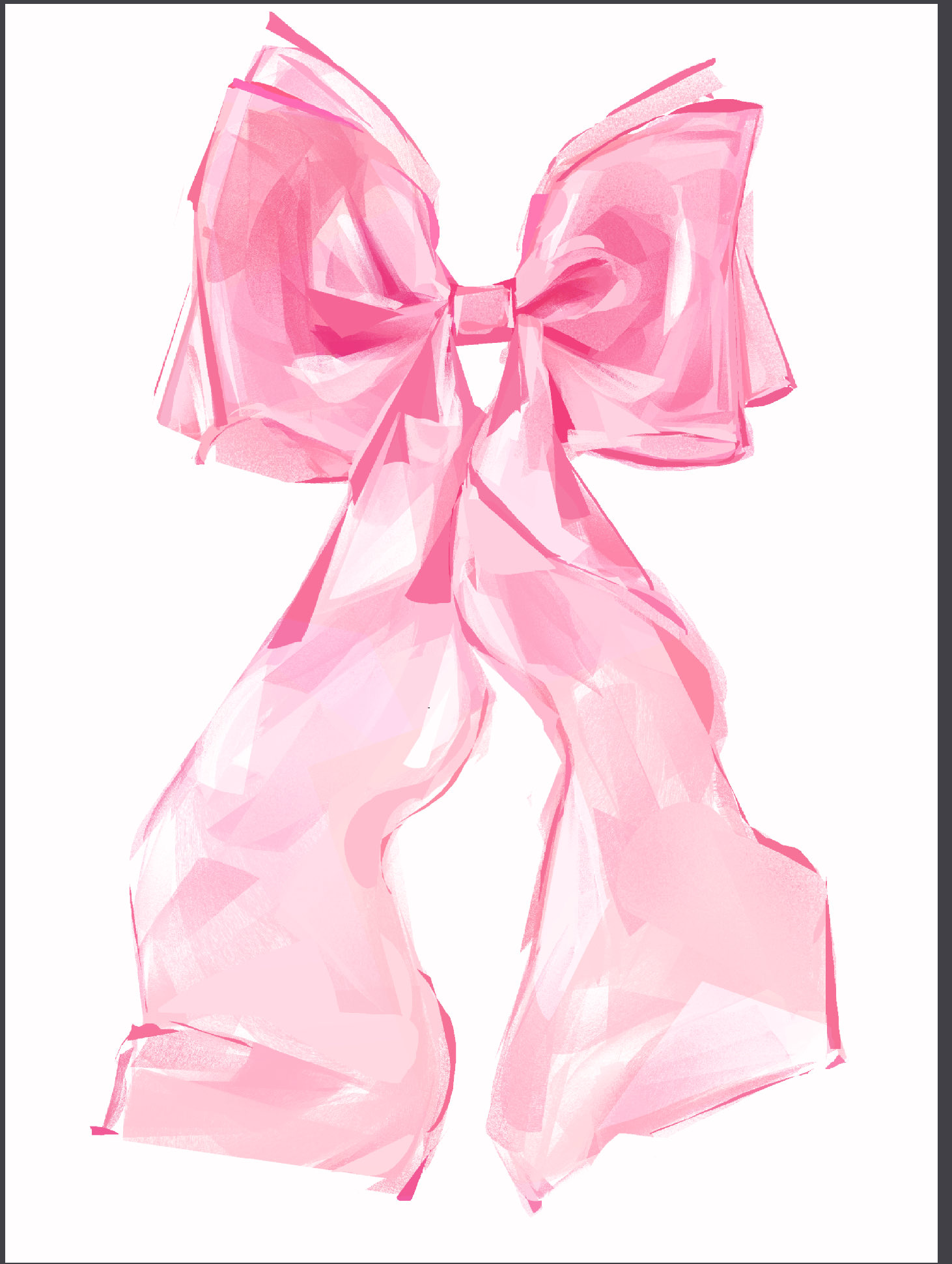 junbuug, original, commentary, english commentary, highres, no humans, object focus, painterly, pink theme, ribbon, simple background, white background