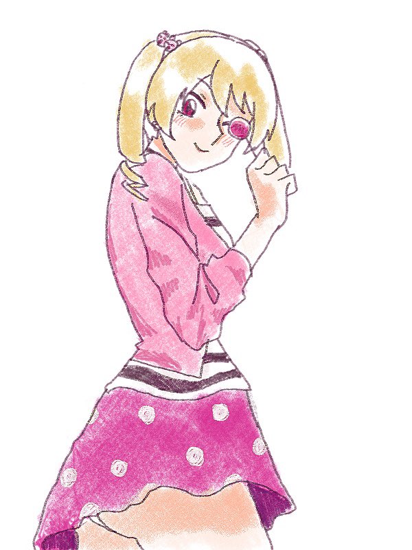 shiotani 40, suzaki airu, digimon, digimon xros wars, digimon xros wars: toki wo kakeru shounen hunter-tachi, blonde hair, hair ornament, hairpin, long hair, panties, pink eyes, twintails, underwear