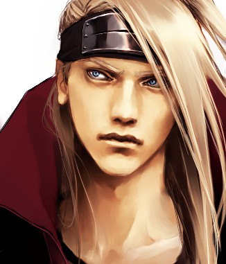 lily (artist), deidara (naruto), naruto (series), naruto shippuuden, lowres, 1boy, male focus, realistic, solo
