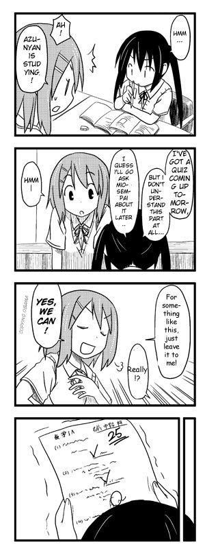 k-on!, tagme, translated, 4koma, comic, text focus