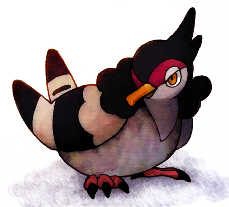kichiri (tpo whee), tranquill, nintendo, pokemon, commentary request, lowres, animal focus, bird, closed mouth, full body, gen 5 pokemon, no humans, pokemon (creature), pokemon focus, simple background, solo, white background, yellow eyes