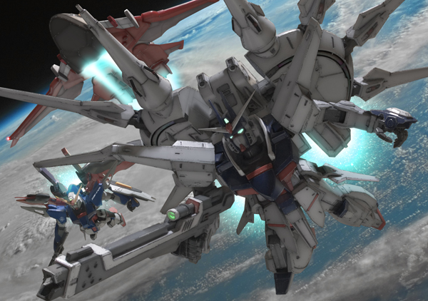 robographer, destiny gundam, legend gundam, minerva (gundam), gundam, gundam seed, gundam seed destiny, 00s, beam rifle, earth (planet), energy gun, gun, mecha, planet, robot, space, spacecraft, weapon
