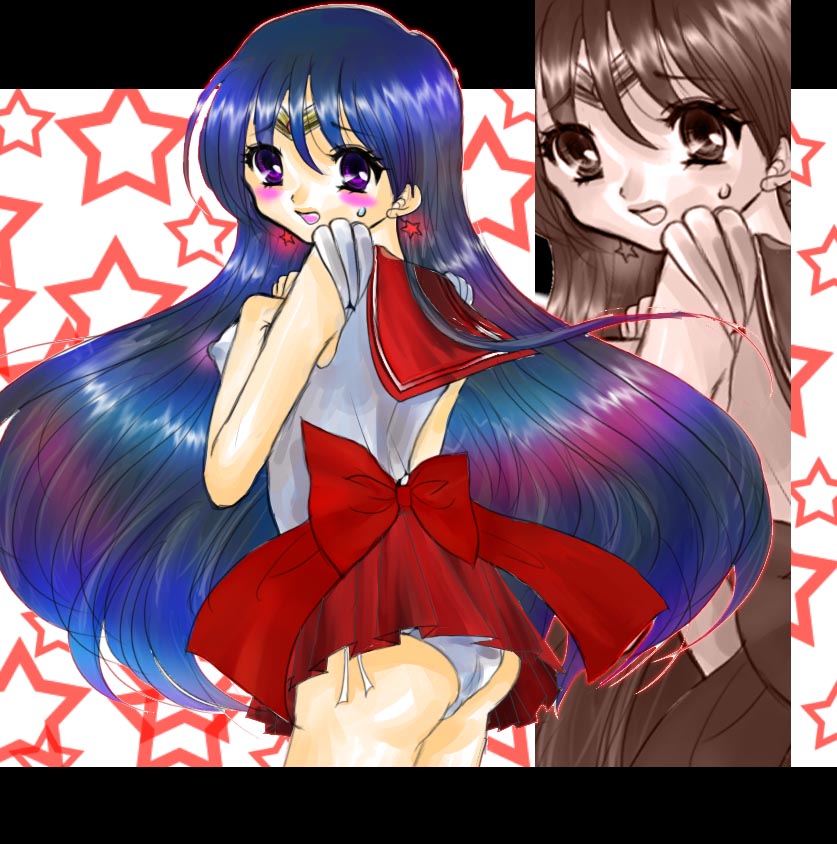 hino rei, sailor mars, bishoujo senshi sailor moon, tagme, 1990s (style), blush, panties, underwear