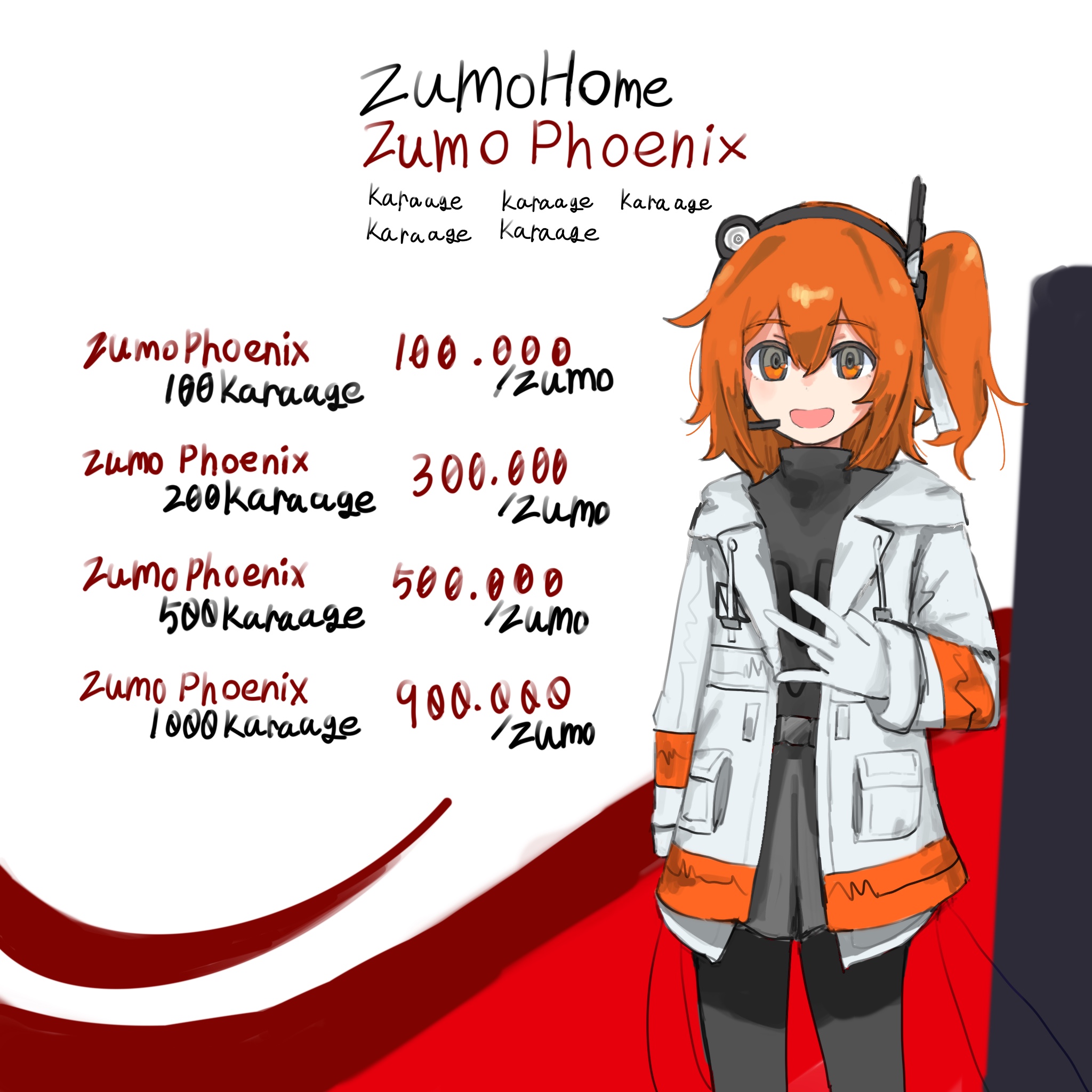 parodysenyou, adachi rei, a.i. voice, utau, highres, 1girl, :d, black pantyhose, black skirt, black sweater, headphones, headset, indihome paket phoenix/streamix (meme), jacket, meme, open clothes, open jacket, open mouth, orange hair, pantyhose, parody, romaji text, shocker (gesture), side ponytail, skirt, smile, solo, sweater, turtleneck, turtleneck sweater, white jacket