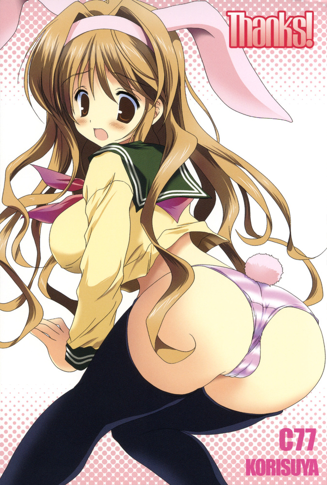 all fours, animal ears, ass, blush, cameltoe, panties, rabbit ears, tail, underwear