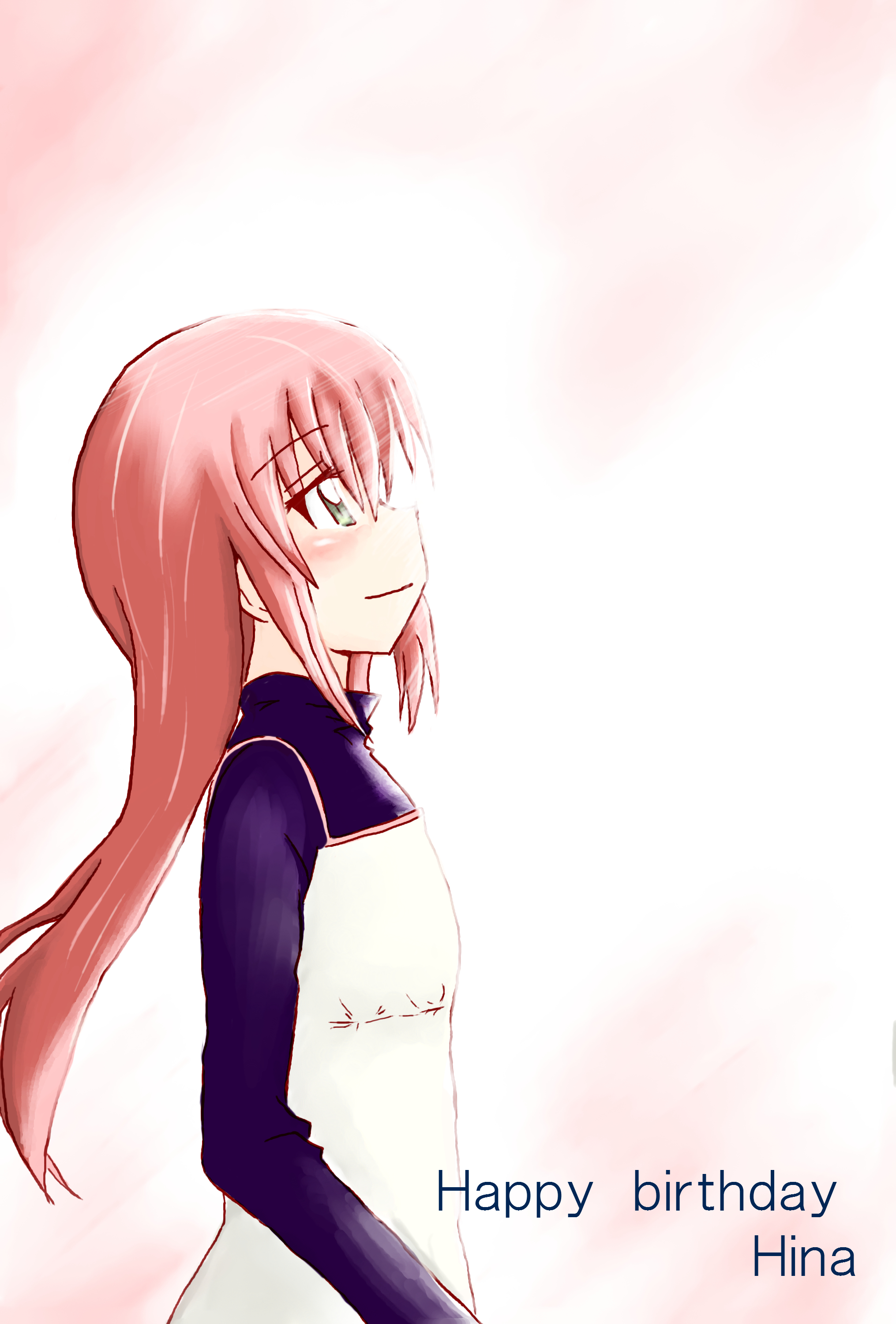 puunyan, katsura hinagiku, hayate no gotoku!, absurdres, bad id, bad pixiv id, highres, birthday, dress, green eyes, happy birthday, long hair, looking up, pink hair, solo