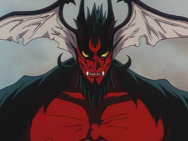 nagai gou, amon (devilman), amon: the apocalypse of devilman, devilman, anime screenshot, black hair, colored skin, demon, monster, red skin