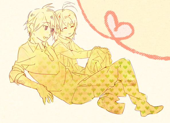 chiko (beroro), furukawa nagisa, okazaki tomoya, clannad, 00s, 1boy, 1girl, antenna hair, blue eyes, blue hair, brown eyes, brown hair, lying, smile