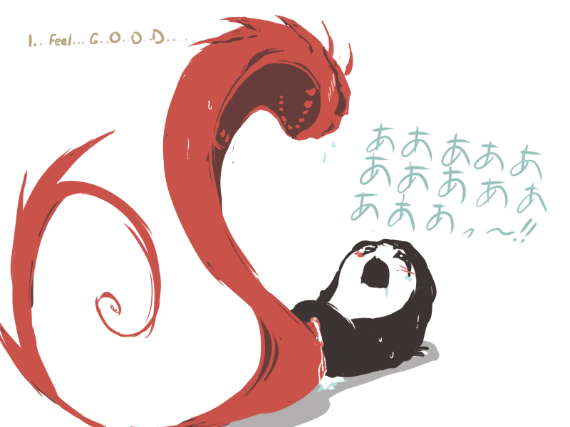 giygas, uboa, mother (series), mother 2, yume nikki, crossover, monster, no humans, sex, text focus, what