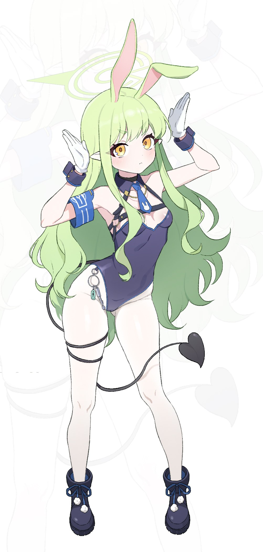 moyashi dorobou, hikari (blue archive), blue archive, 1girl, alternate costume, leotard, looking at viewer, playboy bunny, rabbit ears, solo