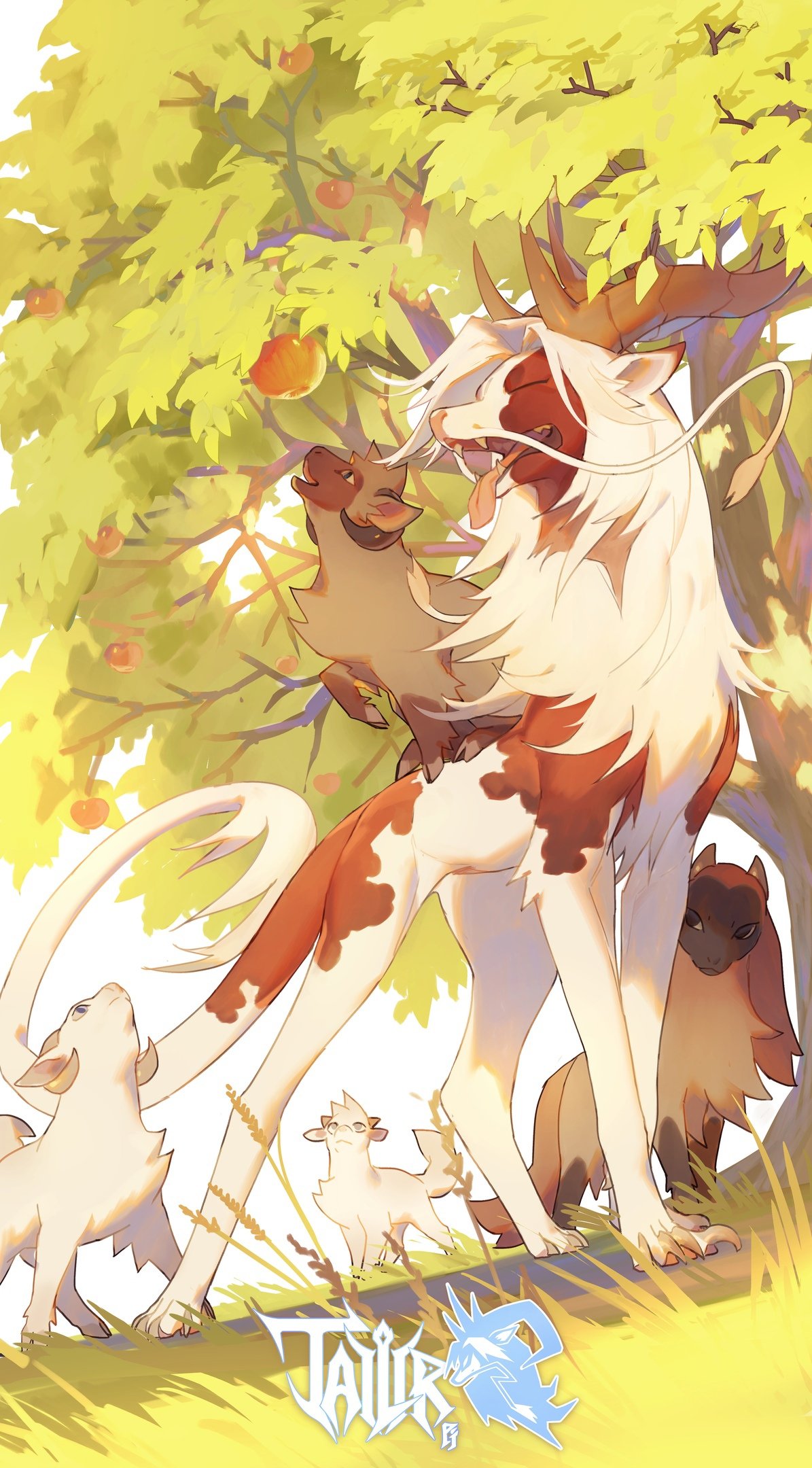 original, highres, tagme, bird, dinosaur, feathers, horns, immorthis, scenery, tail