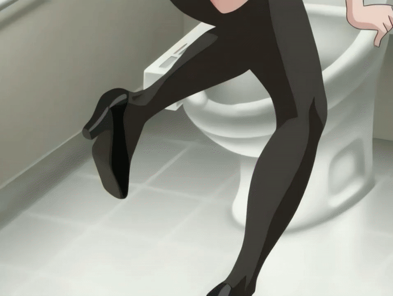 takashiro hiroko, bible black, bible black only, animated, animated gif, anime screenshot, tagme, 00s, 1girl, 2005, ass, black thighhighs, breasts, butt crack, earrings, garter straps, high heels, huge ass, jewelry, large breasts, lingerie, lipstick, long hair, looking back, makeup, mature female, nipples, panties, pantyhose, pencil skirt, public bathroom, public restroom, purple eyes, red hair, red skirt, skirt, teacher, thighhighs, underwear, zettai ryouiki