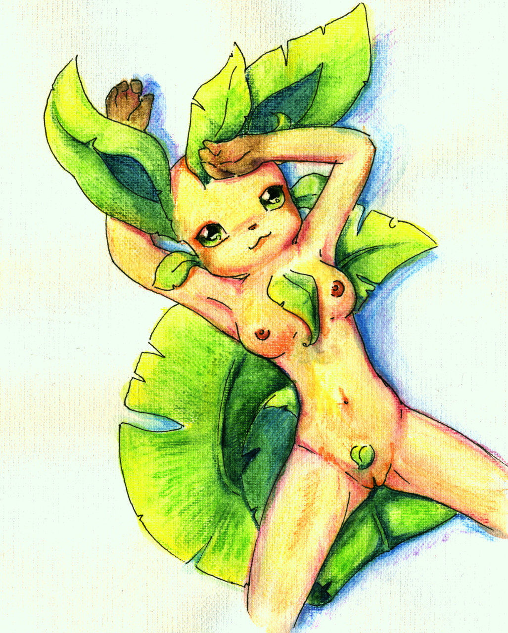 leafeon, nintendo, pokemon, highres, tagme, breasts, furry, gen 4 pokemon, pokemon (creature), pussy