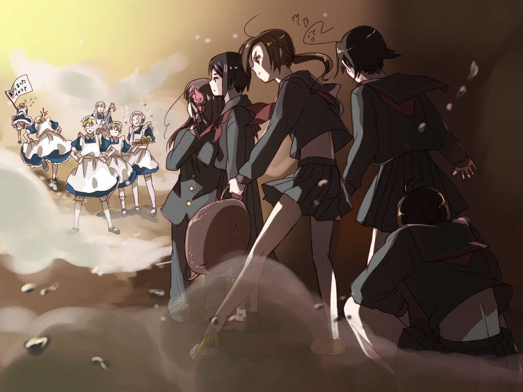 america (hetalia), china (hetalia), france (hetalia), germany (hetalia), hong kong (hetalia), japan (hetalia), korea (hetalia), northern italy (hetalia), russia (hetalia), taiwan (hetalia), united kingdom (hetalia), axis powers hetalia, flag, white flag, wok