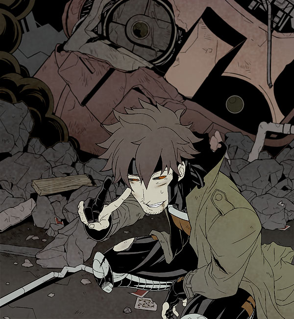 bantrain, togatsuko, gambit, marvel, x-men, 10s, 1boy, facial hair, flat color, male focus, red eyes, solo, stubble