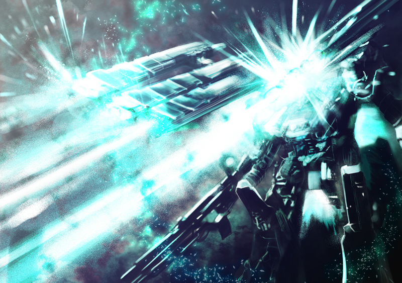 armored core, armored core: for answer, armored core 4, fromsoftware, gun, laser, laser cannon, mecha, rifle, robot, sniper rifle, weapon