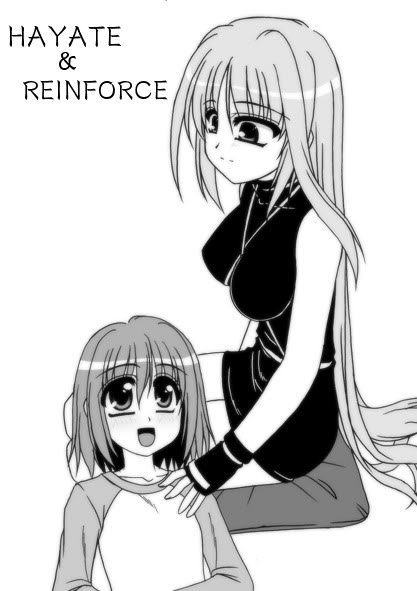 reinforce, yagami hayate, lyrical nanoha, mahou shoujo lyrical nanoha, mahou shoujo lyrical nanoha a's, tagme, greyscale, monochrome
