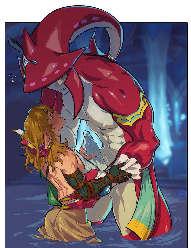 Rule34 – If it exists, there is porn of it / kukumomo, link, sidon (zelda) / 11159903