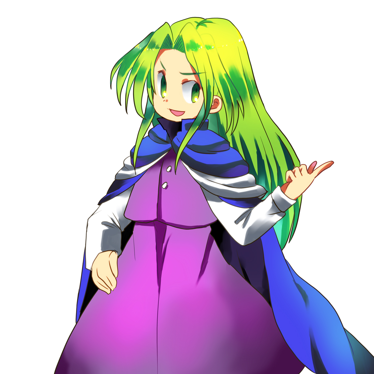 8bit, hachi (8bit canvas), mima (touhou), touhou, touhou (pc-98), bad id, bad pixiv id, highres, 1girl, female focus, green eyes, green hair, matching hair/eyes, no headwear, solo