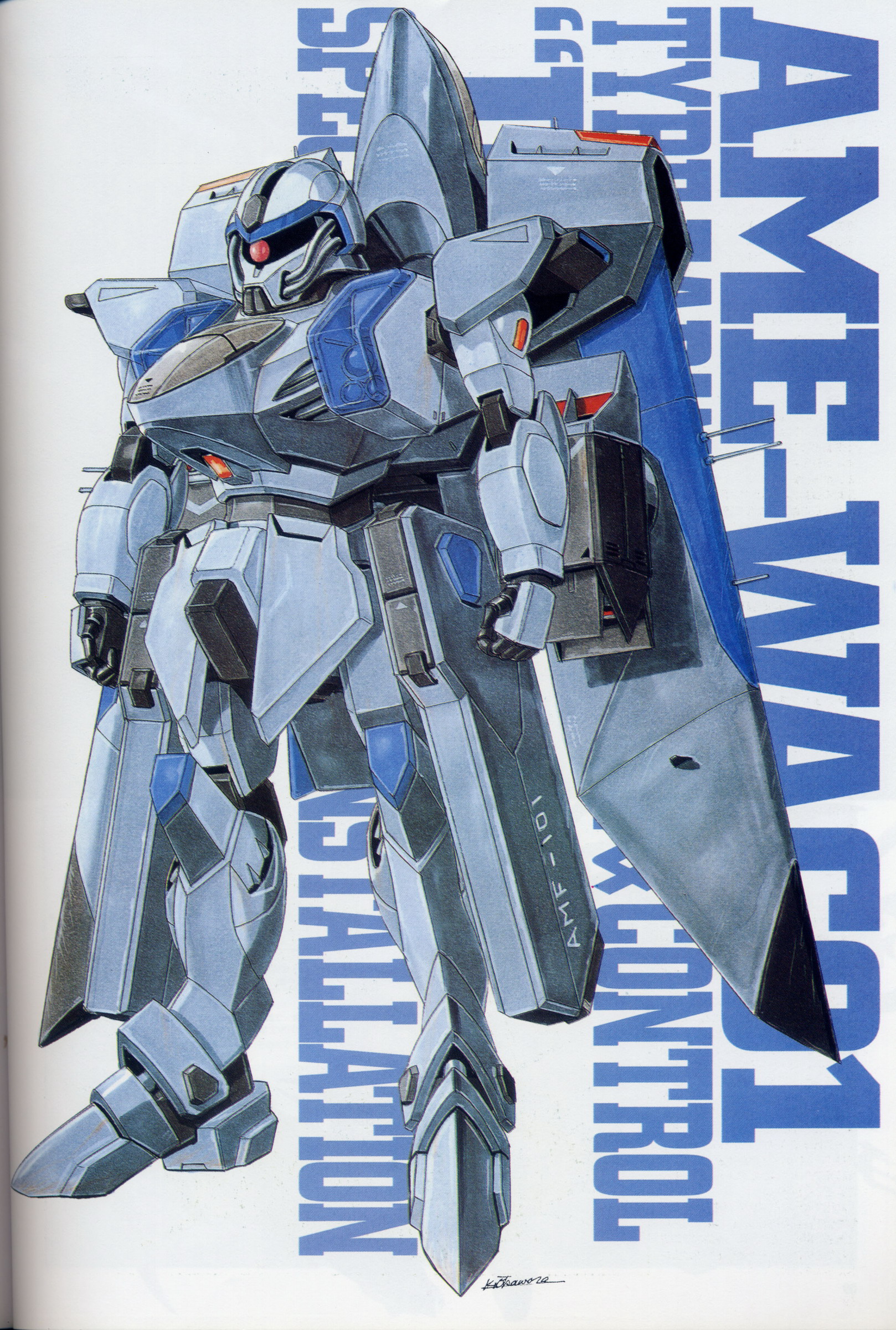 ookawara kunio, dinn (suikoden), dinn special electronic installation type, gundam, gundam msv, gundam seed, gundam seed destiny, absurdres, highres, official art, 00s, camera, mecha, no humans, robot, solo, white background