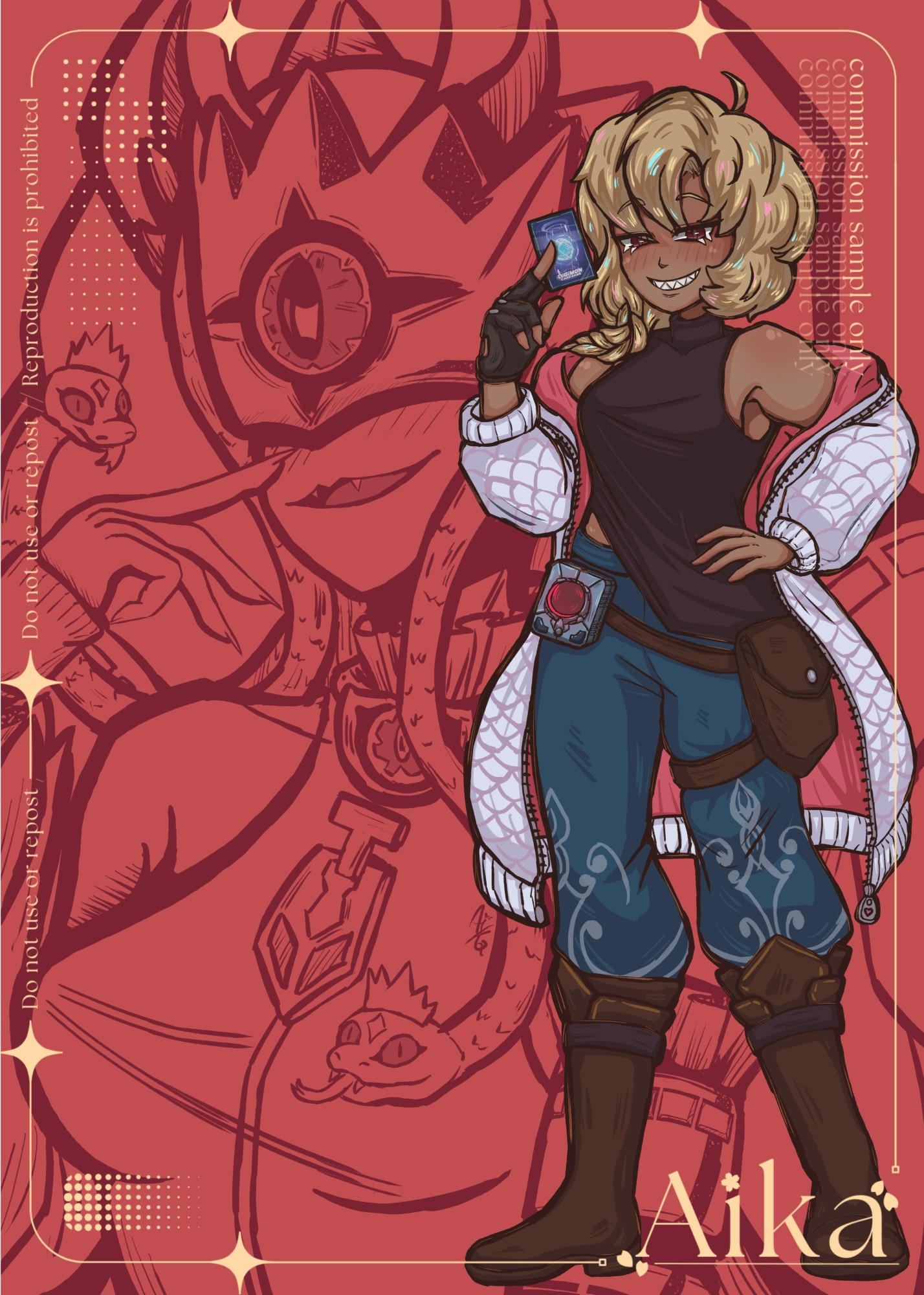 medusamon, digimon, 2girls, aika112, crown, digimon (creature), mask, multiple girls, snake, snake hair