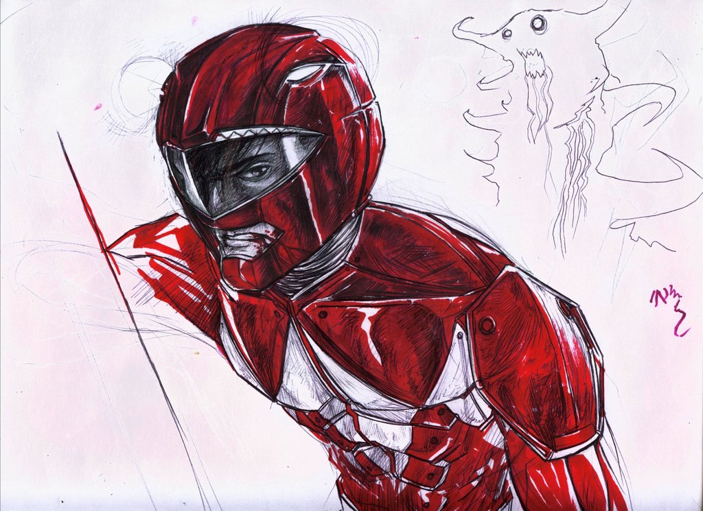 mighty morphin red ranger, shinken red, tyranno ranger, kyoryu sentai zyuranger, kyouryuu sentai zyuranger, mighty morphin power rangers, power rangers, super sentai, 1boy, armor, blood, helmet, injury, simple background