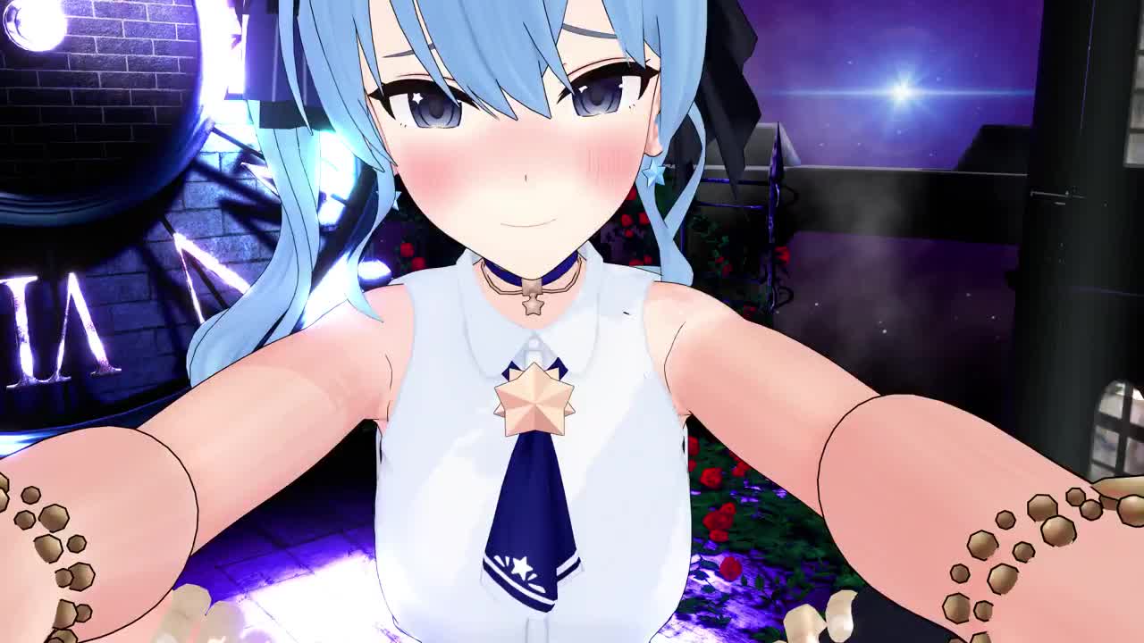hoshimachi suisei, hololive, animated, sound, tagme, video, 3d, audible ejaculation, blue eyes, blue hair, blush, earrings, girl on top, hair ribbon, implied sex, jewelry, looking at viewer, pov, ribbon, sex, shirt, shrimp3528, sleeveless, sleeveless shirt, streamer audio, virtual youtuber, white shirt