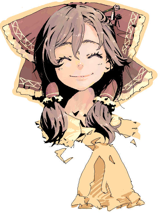 kishi kaisei, hakurei reimu, touhou, bad id, bad pixiv id, 1girl, female focus, happy, oekaki, ribbon, simple background, solo, white background