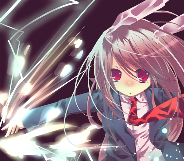 pochi-t, reisen udongein inaba, touhou, 1girl, animal ears, female focus, necktie, rabbit ears, red necktie, solo