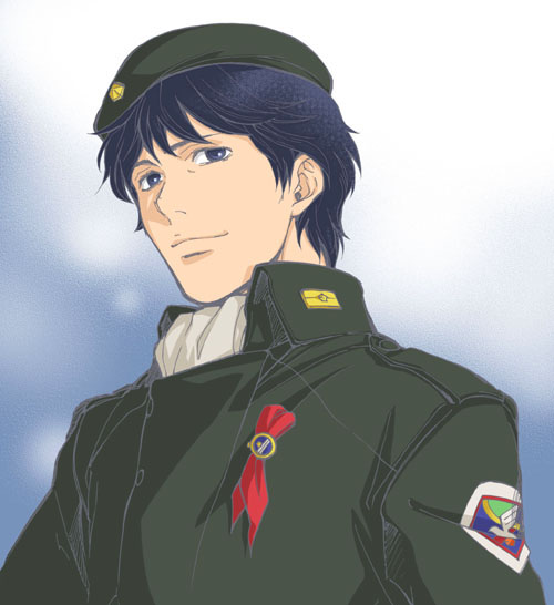 ruru (ultimatepowers.info.), yang wen-li, ginga eiyuu densetsu, 1boy, black hair, hat, male focus, manly, military, military uniform, solo