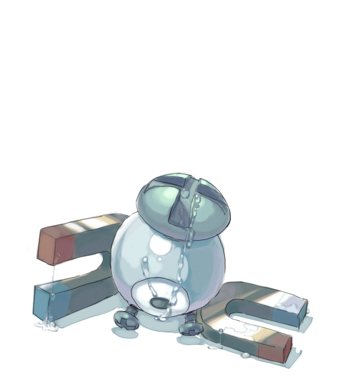 magnemite, nintendo, pokemon, messy, artist request, aftersex, bukkake, cum, cum in eye, cum on arms, cum on body, cum on upper body, cum pool, cumdrip, facial, gen 1 pokemon, no humans, nude, pokemon (creature), shiny skin, silver skin, simple background, sitting, white background