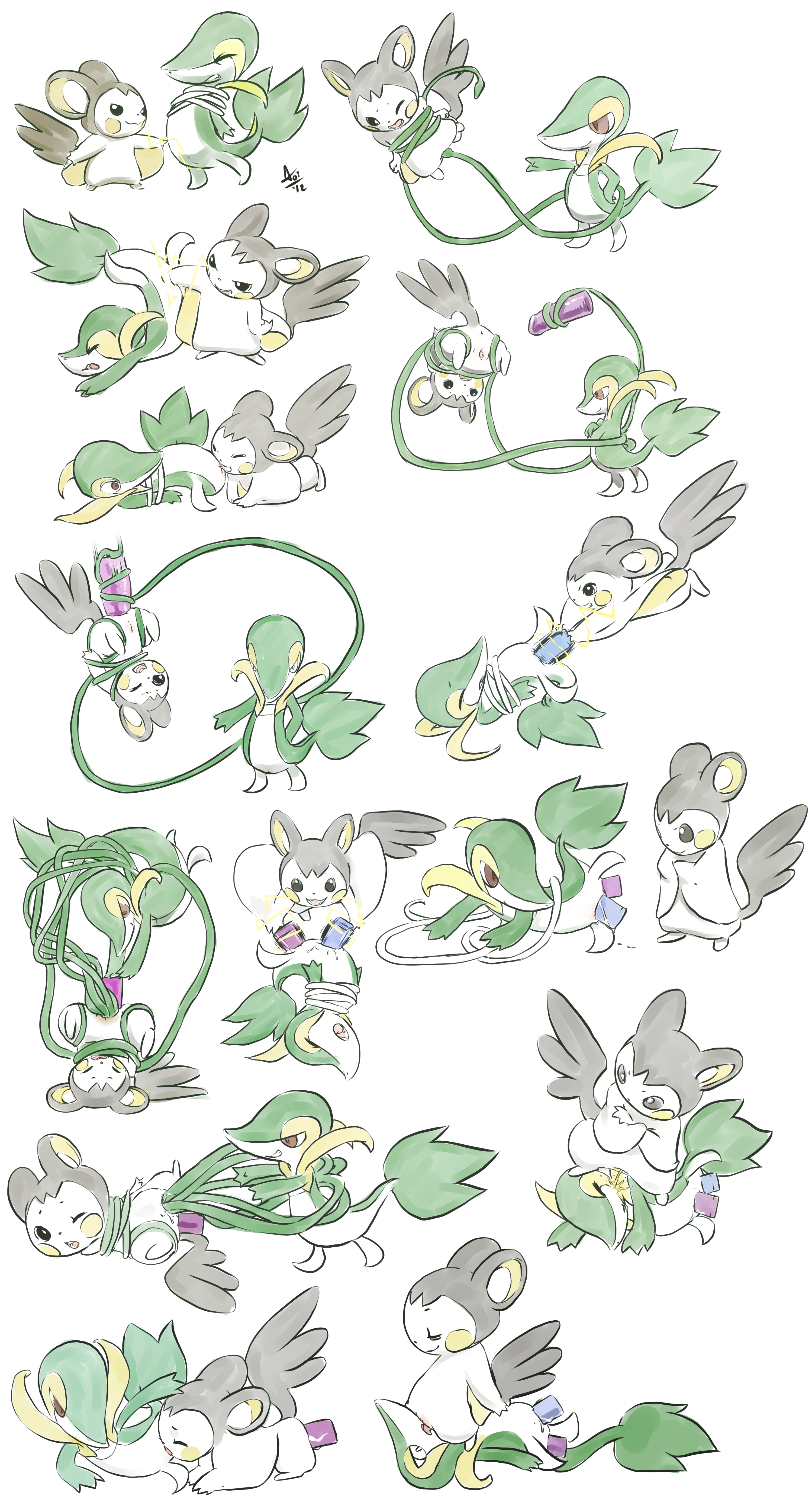 Rule34 – If it exists, there is porn of it / aogami, emolga, snivy / 580828