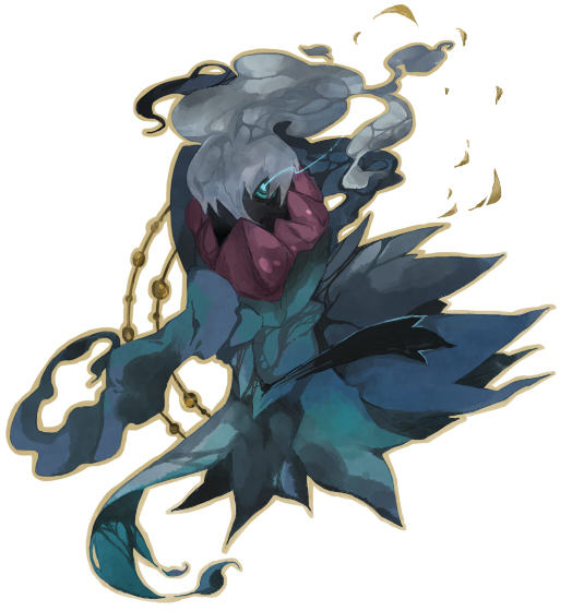 coco7, darkrai, nintendo, pokemon, pokemon dppt, 00s, blue eyes, brown outline, full body, gen 4 pokemon, glowing, glowing eye, legendary pokemon, looking at viewer, mythical pokemon, no humans, one-eyed, outline, pokemon (creature), simple background, white background