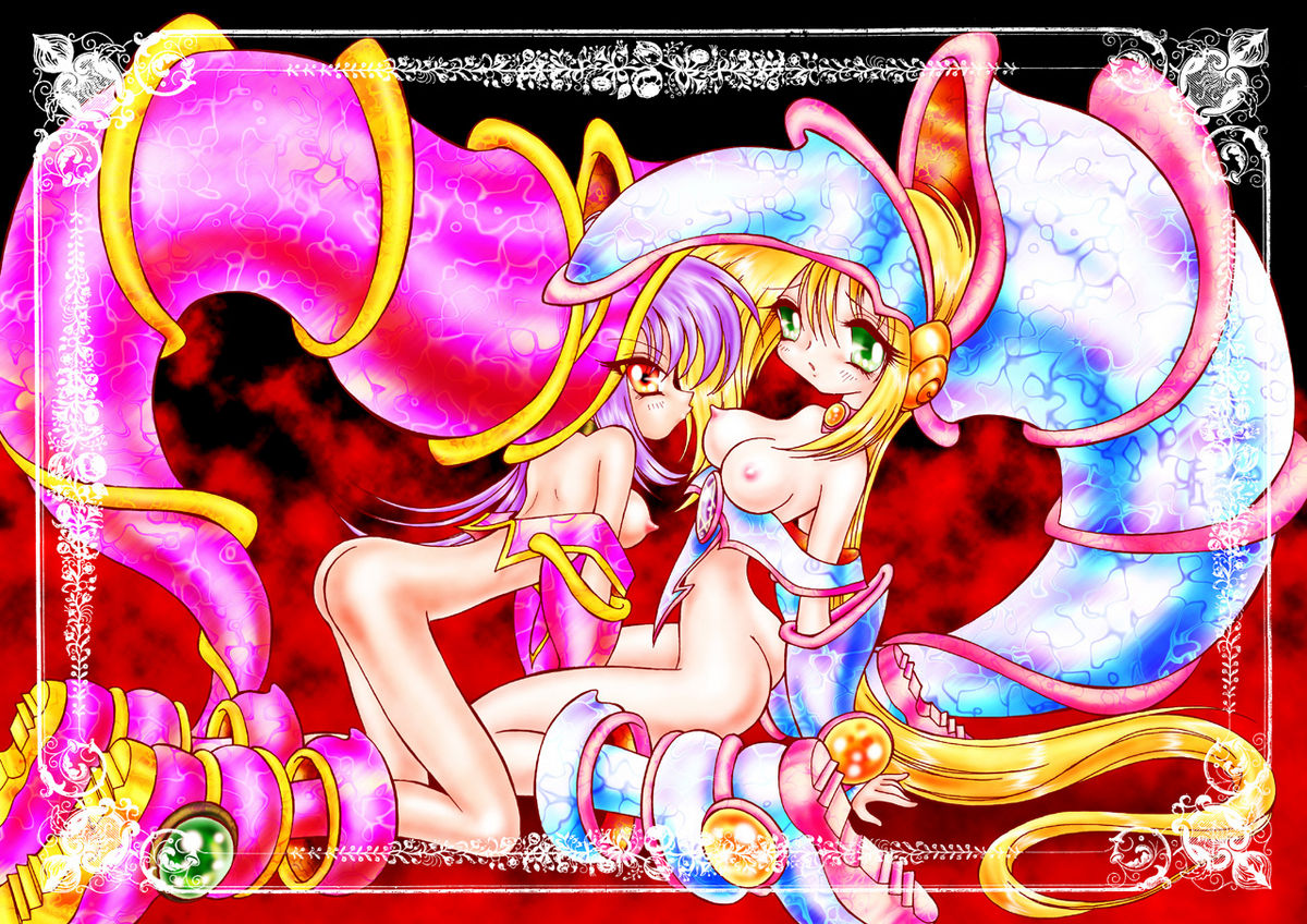 dark magician girl, yu-gi-oh!, yu-gi-oh! duel monsters, yuu-gi-ou, tagme, 2girls, duel monster, multiple girls, yuri