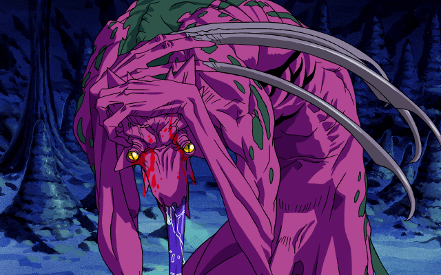 viper (series), viper rsr, animated, animated gif, blood, cave, injury, monster, saliva