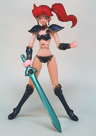 asagiri youko, genmu senki leda, 1980s (style), tagme, action figure, armor, bikini armor, retro artstyle