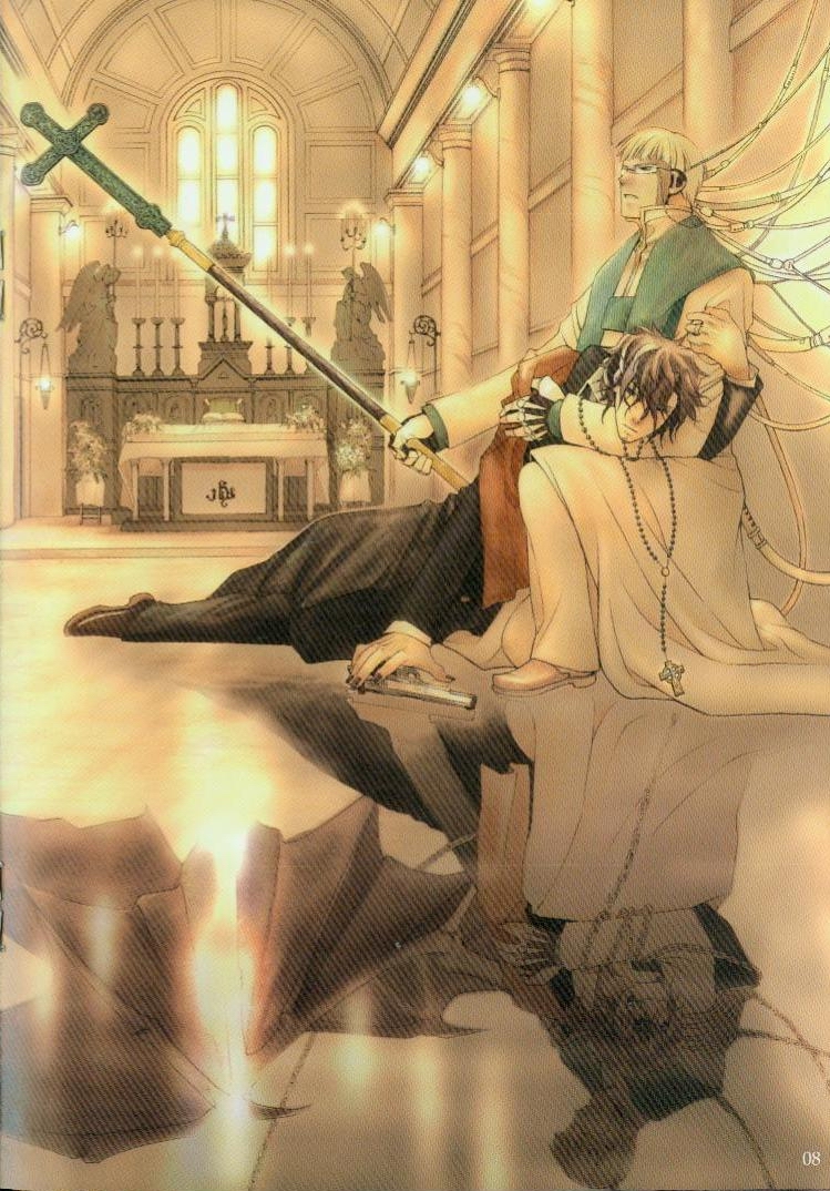 charles j chrishund, johnny rayflo, vassalord, church, cross, gun, vampire, weapon