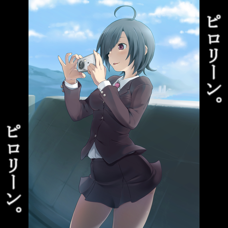 painpa, kusakabe amaho, original, sumaga, ahoge, camera, school uniform, skirt