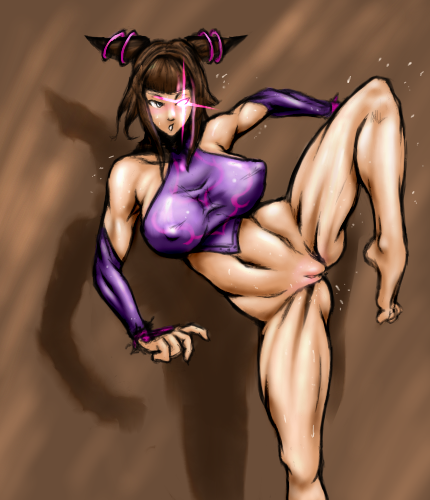 tarotaro, han juri, capcom, street fighter, street fighter iv (series), lowres, barefoot, bottomless, pussy, sweat, uncensored