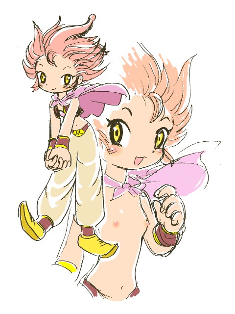 pukao, majin buu, dragon ball, dragonball z, blush, breasts, genderswap, genderswap (mtf), smile