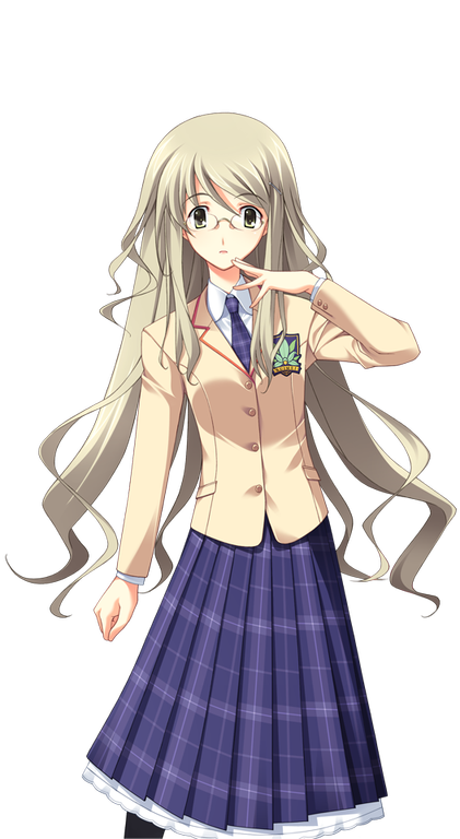 matsuo yukihiro, kusunoki yua, chaos;head, science adventure, game cg, non-web source, official art, 1girl, blazer, breasts, brown jacket, collared shirt, curly hair, dress shirt, finger to mouth, glasses, green hair, hair ornament, hairpin, hand up, jacket, long hair, long sidelocks, long skirt, looking at viewer, miniskirt, necktie, petticoat, plaid clothes, plaid necktie, plaid skirt, purple necktie, round eyewear, school uniform, shirt, sidelocks, skirt, small breasts, solo, sprite, suimei academy school uniform, surprised, transparent background, very long hair, white shirt, wide-eyed, winter uniform