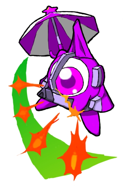 fragile (armored core), kirby, armored core, armored core: for answer, fromsoftware, kirby (series), nintendo, firing, parody, umbrella