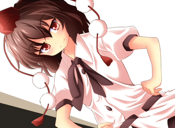 sui. (ayase), shameimaru aya, touhou, 1girl, brown hair, female focus, hat, solo, tokin hat