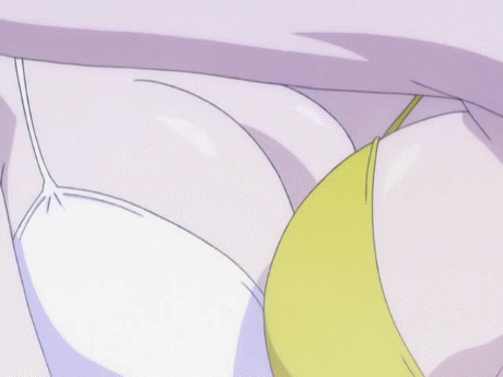 mitsukai dokuro, mitsukai zakuro, bokusatsu tenshi dokuro-chan, screencap, animated, animated gif, anime screenshot, lowres, 00s, angel, breast press, breasts, huge breasts