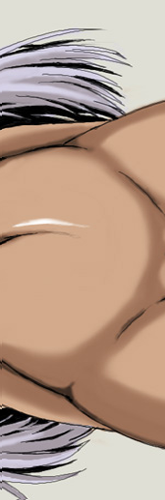 dooru, silver hair, lowres, 1girl, dark-skinned female, dark skin, female focus, navel, solo