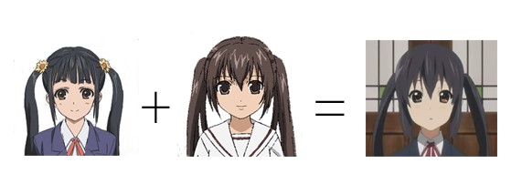 minami kana, mizuki mana, nakano azusa, k-on!, minami-ke, white album, white album (series), 3girls, brown hair, comparison, math, multiple girls, school uniform, twintails
