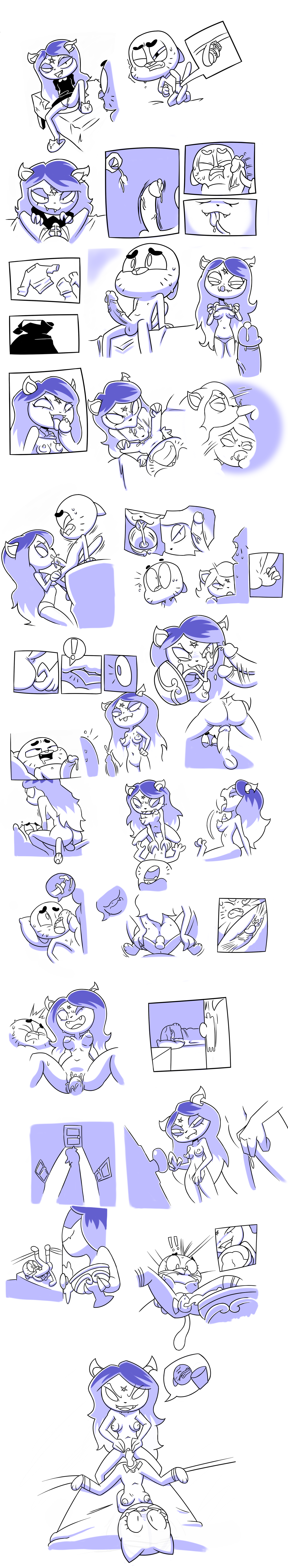 Rule34 – If it exists, there is porn of it / disfigure, terrible the drawfag, claire (the summoning), gumball watterson, nicole watterson / 588997