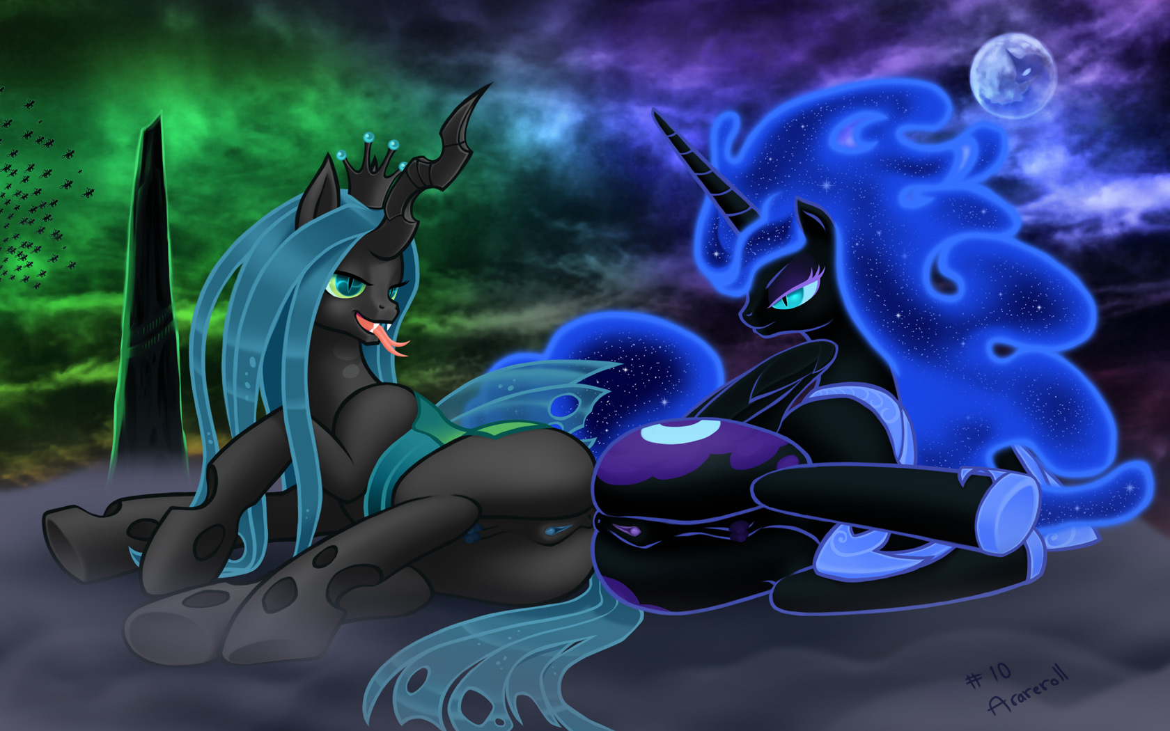 Rule34 – If it exists, there is porn of it / arareroll, nightmare moon (mlp), queen chrysalis (mlp) / 589139