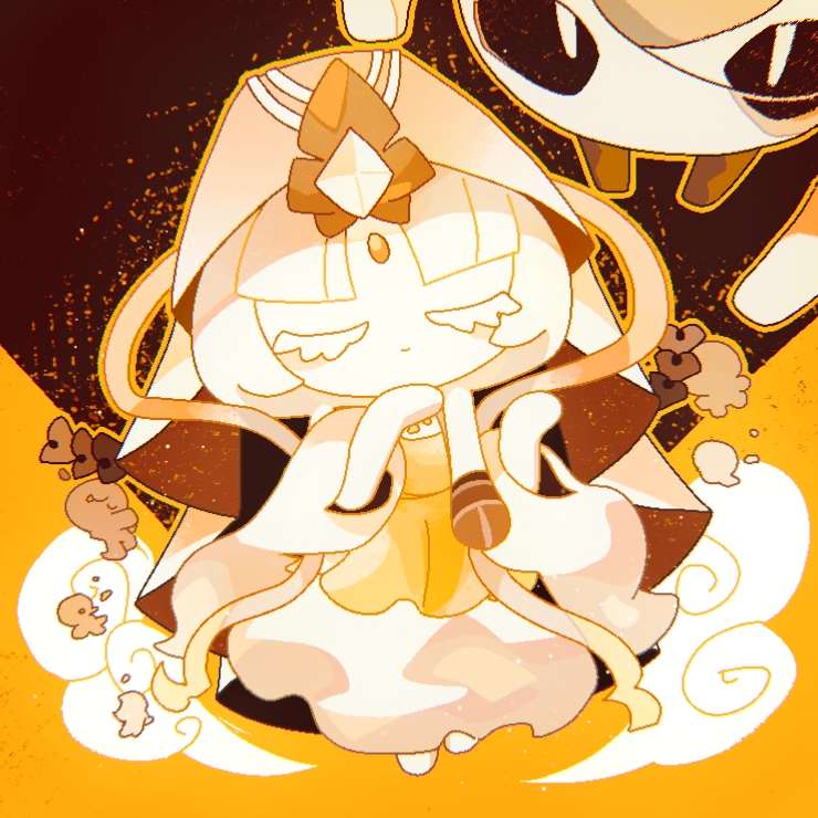 traffic-mo4, mystic flour cookie, cookie run, cookie run: kingdom, 1girl, chinese clothes, diamond (gemstone), long sleeves, pale skin, robe, solo, veil, white hair, white robe, white veil, wide sleeves