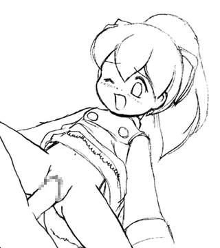 roll (mega man), capcom, mega man (classic), mega man (series), animated, animated gif, lowres, censored, flat chest, loli, navel, penis, ponytail, pussy, sex, under shot, vaginal